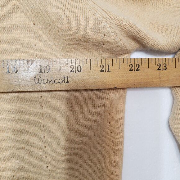 Beautiful quality Embroidered Yellow / Tan Cardigan Button Front Sweater, Large - Picture 5 of 8